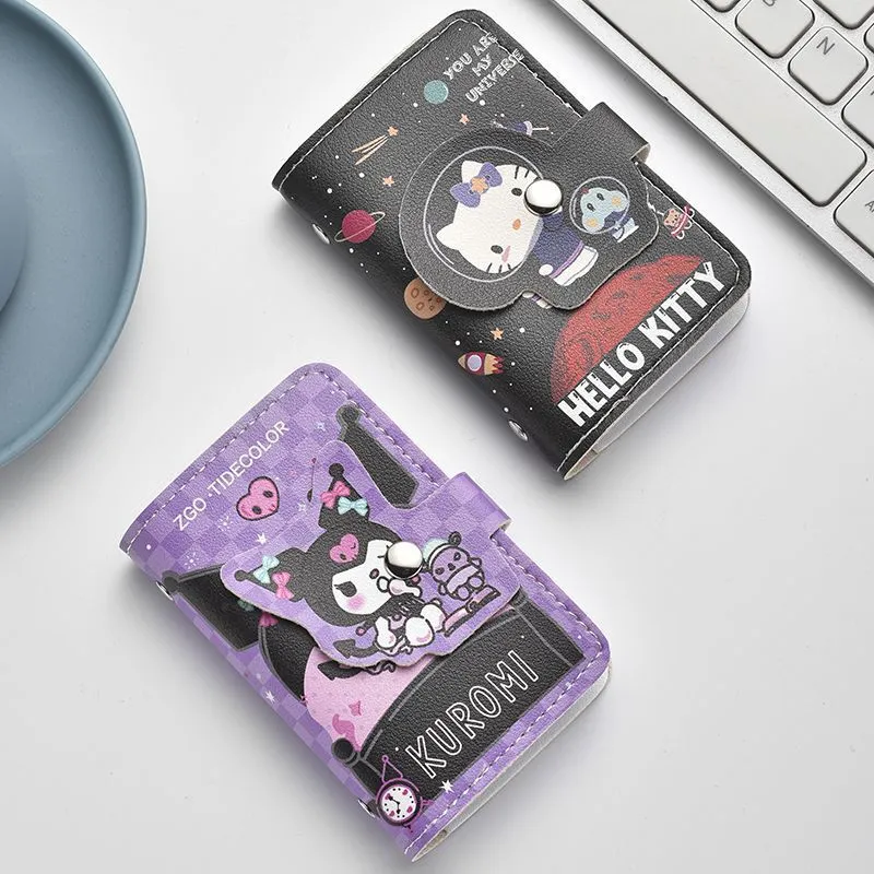 Sanrio Cinnamoroll & Kuromi Multi-Card Holder Wallet – Large Capacity ID Organizer with Multiple Slots, Cute Kawaii Card Case for Women, Girls & Students